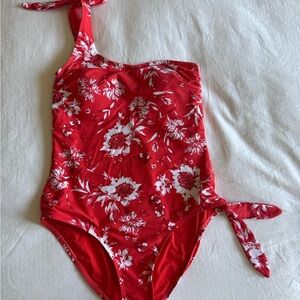 Michael Kors Red and White Floral One Piece Swimsuit